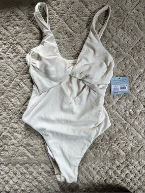 Target Textured One Piece in White Size Small NWT
